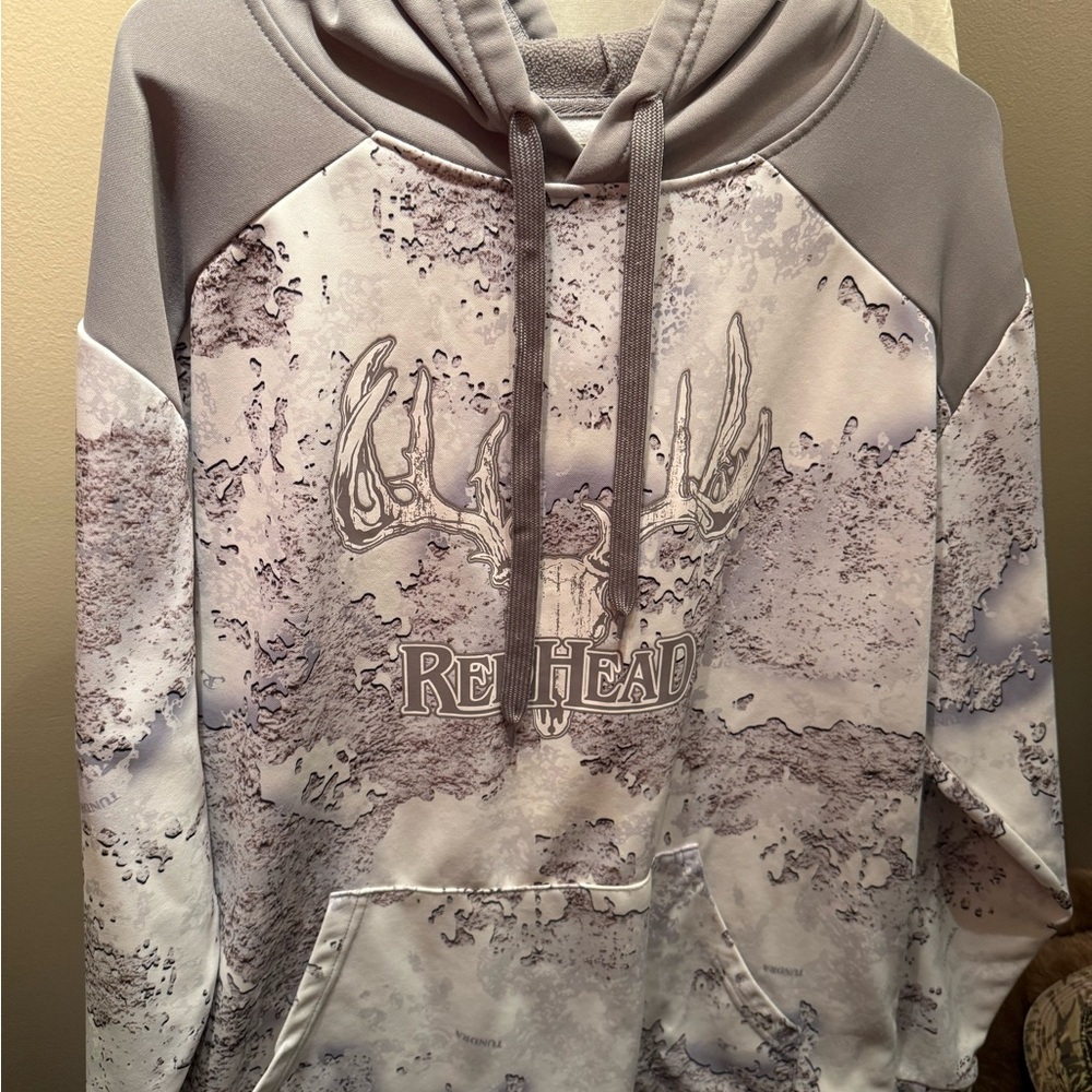 RedHead Gray and White Camouflage Hoodie